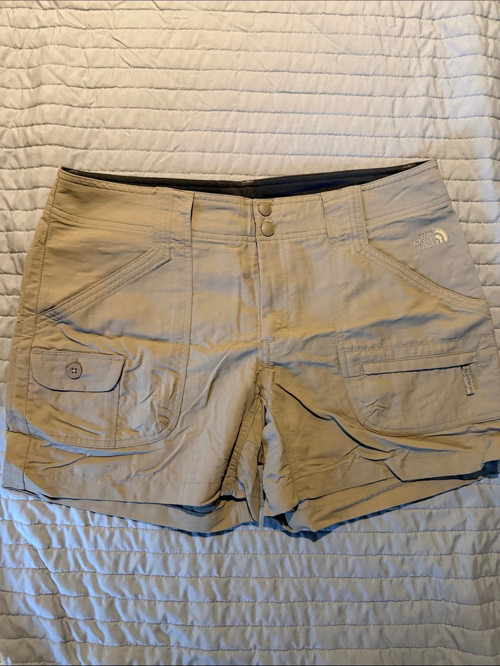 The North Face Women's Khaki Cargo Shorts with Front Pockets